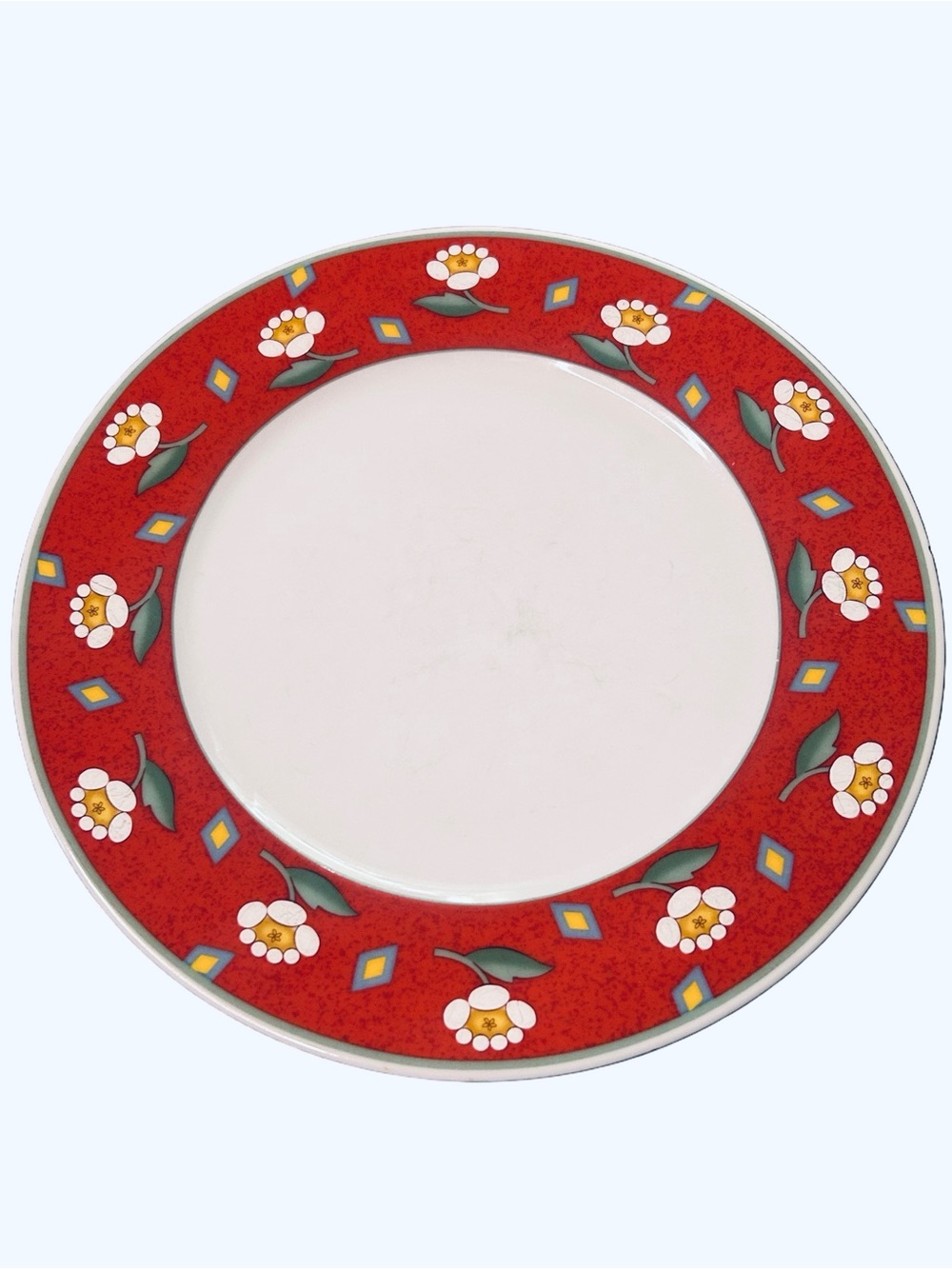 2 Vintage Villeroy & Boch Salad Plates Collectible  Red Floral Porcelain Switch